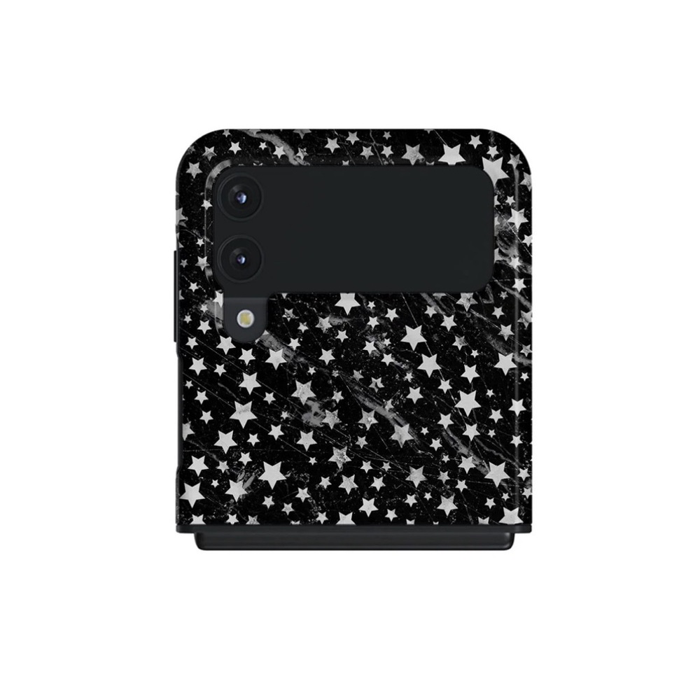 Black and White Stars | Samsung Z-Flip 4 phone case | BURGA Tough